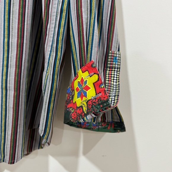 Robert Graham 100% cotton long sleeve multicolour striped button down shirt XL - Picture 3 of 4